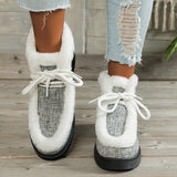 New Women With Thick Autumn And Winter Warm Cotton Shoes Large Size Wool Side Women's Cotton Shoes To Keep