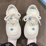 Breakj Bear Little White Shoes Women 2025 Spring And Autumn New Small Value Skateboard Shoes Students Leisure Sports Board
