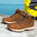 Breakj High-Top Snow Boots Cotton Shoes Winter Plus Velvet Warm Men's Leisure Outdoor Hiking Leisure