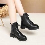 Ankle Boots Woman Winter 2023 Elegant Snow Platform Shoes Ladies Boots Short Leather Botins Free Shipping Large Size