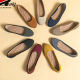 Flat Shoes Women Single Shoes Simple Solid Color Woman Shoes Round Toe Spring Autumn Comfortable Latex