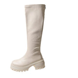 Breakj Boots Female Knight Boots 2025 New Elastic Thin Boots Thick Bottom High Boots Small But Knee