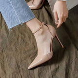Breakj High Heels Women 2025 New Pointed Light Mouth Fine Heel Single Shoes Elegant Buckle With Hollow