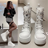 Breakj Thick-Bottomed Pine Cake Small Small Short Boots Girls Autumn New High-Punk Style Casual Martin Boots Thin Single