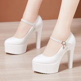 Leather Pointed Stilettos Model Catwalk High Heels Cheongsam Performance Shoes Comfortable Shallow Mouth Work Single Shoes Large