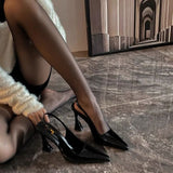 Breakj Spring And Summer New Small Pointed Thick Black Fashion Single Shoes Women Shallow Buckle Sexy French High-Heeled