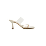 Breakj Feeling Nude High Heels Cross-Lace Women's Shoes 2025 Summer New Clip With Transparent