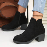 Breakj Martin Boots Women 2025 Autumn And Winter New Comfort Round Head Coarse Hed-Side Zipper Short