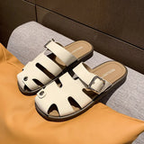 Breakj Half Slippers Women 2025 New Anti-Slip Hole Shoes Couple Cork Slippers Students Lazy Shoes Large-Size Cool