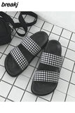 New Summer Women Slipper Casual Beach Open Toe Outside Platform Flat with Non-slip Slide