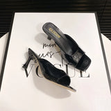New High-Heeled Sandals Square Head Korean Version Of Fashion High-Heeled Shoes Large-Size Fashion