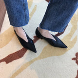 Breakj Pointed Shallow Single-Shoe Temperament Retro Early Spring Flat Bottom Casual Low Heel Thin Wedding Shoes Witch
