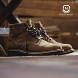 Classic Genuine Leather Tooling Boots Crazy Horse Leather Martin Boots Men Fashion Desert Boots Popular Mid Top