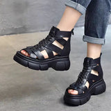 Breakj Spring And Summer 2024 Sandals Women's Platform Hollow Out Sandals Rome Sandals Open Toe High Top Women's