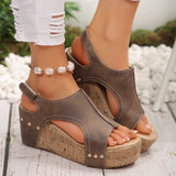 Breakj Heel Sandals Women's Shoes 2025 Summer New Leisure Thick-Sed Fish Mouth Magic Stick Slope