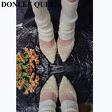 Toe Slingback Sandals Women High Heels Shoes Shallow Slip On Fur Design 2023 New Spring Ladies Pumps Party Wedding