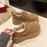 Breakj Style Pine Cake Heightening Women's Shoes Thick-Soled Birken Shoes Women's 2025 New Retro Pedal Pedalle Pedal Shoes Hairy