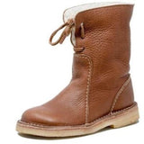 Breakj Autumn And Winter New Round Head Snow Boots Plus Velvet With Flat Base Large Leisure Shoes Short