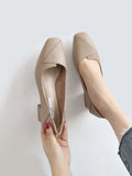 New Single Shoes Women's Thick Heel Shallow Mouth High Heel Women's Shoes Middle Heel Versatile