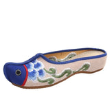 Breakj Ethnic Wind Canvas Embroidered Cloth Shoes Embroidered Cloth Shoes Women Summer