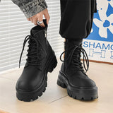 Breakj Style Vintage High-Top Leather Shoes 2023 New Locomotive Boots Autumn
