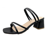 Breakj Women 2025 New Summer Temperament Fairy Fashion Heel One-Shoe Two Slippers Women's