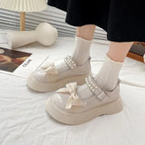String Bead Lace Bow Lolita Jk Mary Jane Single Shoes Platform Platform Fashion Small Leather Shoes