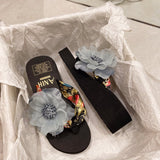 Breakj Beach Slippers Women 2025 Summer New Slope And Toe Flowers Cold