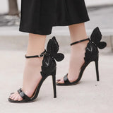 Fashion Three-dimensional Butterfly Stilettos Elegant Buckle Sandals Women Closed Toe Sexy High Heels Sandalias De