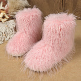 Breakj Hairy Boots Winter Warm Plus Velvet Boots Fashion Casual Snow Boots