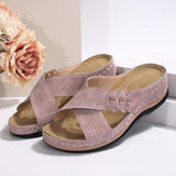 Breakj And Flat Bottom Casual Slippers Women 2025 Cross With Solid Color Large Size Shoes