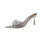 Breakj Temperament Sharp-Headed Uds Plus-Size Women's Shoes 2025 New Transparent Water Drill Cool Drag High Heel