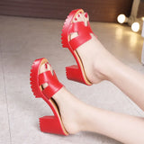 Medium Heels Thick Heel Slippers Women's Summer Thick-Soled Waterproof Platform Fashionable To Wear One-Word Flip-Flops Large Size 40-43