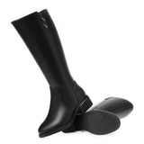 High Boots Woman Winter 2023 Authentic Leather Black Platform Shoes Women Heels Fur Boots Female Zip Designer Long