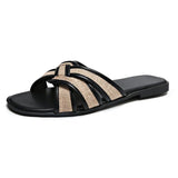 Women's Slippers Female Summer Wear 2024 New French Temperament Leisure Vacation Beach Flat-Line