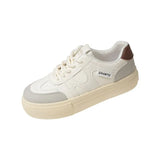 Breakj White Shoes Women 2025 Spring And Autumn New Korean Version Of Thick-Soled Lace Shoes Fashion Color Casual