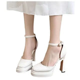 Breakj Wind Buckle Head Sandals Women's Walking Show Thick-Soled Waterproof Table Ultra-High Heels 2025 New Mary Treasure