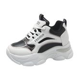 Version Of The Thick Platform Small White Shoes 2024 Spring Fashion New Dad Shoes Female Ins Tide Increased Casual Sports Single Shoes