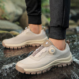 Spin-Button Hiking Shoes Men's Free Lace Breathable Travel Leisure Hiking