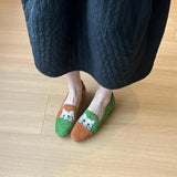 Breakj Kitten One Foot Pedal Leof Shoes Women Retro New Chinese Style Outside Wearing A Single Shoe Flat Bean Bean