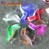 34-43 Nightclub LED Light High Heels Sandals Luminous Shoes Catwalk Pole Dancing Shoes Crystal Clear Platform