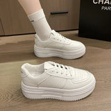 2023 New Loose Cake Platform Small White Shoes Women's Leather Face Women's Single Shoes Light Casual Sports Board Shoes