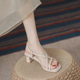 Breakj Sandals Women's 2025 Summer New Wear Fairy Wind Coarse French Small High