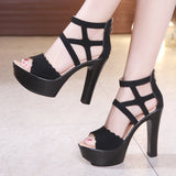 Sandals Women's 2023 Summer High Heels Open-Toed Thick Heels Waterproof Platform Large Size 41-43 Catwalk Catwalk