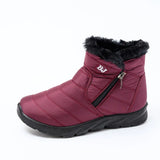 Boots Women Shoes Warm Plush Fur Ankle Boots Winter Female Slip On Flat Casual Shoes 2020 Waterproof Ultralight