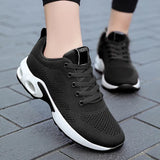 Women Fashion Outdoor Women Casual Shoes Flat Women's Sneakers Trainers Lace-up Mesh Sneakers Walking Shoes Woman