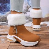 Breakj Snow Boots Women Winter New Brushing Short Cylinder Plus Velvet Warms High-Thick Bottoms To Keep Warm Snow Boots