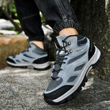 Breakj Autumn And Winter Men's Outdoor Hiking Sneakers Work-Resistant Shoes Thick Soles Wear-Resistant Walking
