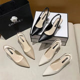 Breakj Spring And Summer New Sharp High Heels Women's Fine Heel Head Sandals Behind The Empty Light Single