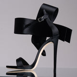 Summer New Super-Large Bow With High-Heeled Lady's Sandals Sold Directly To The